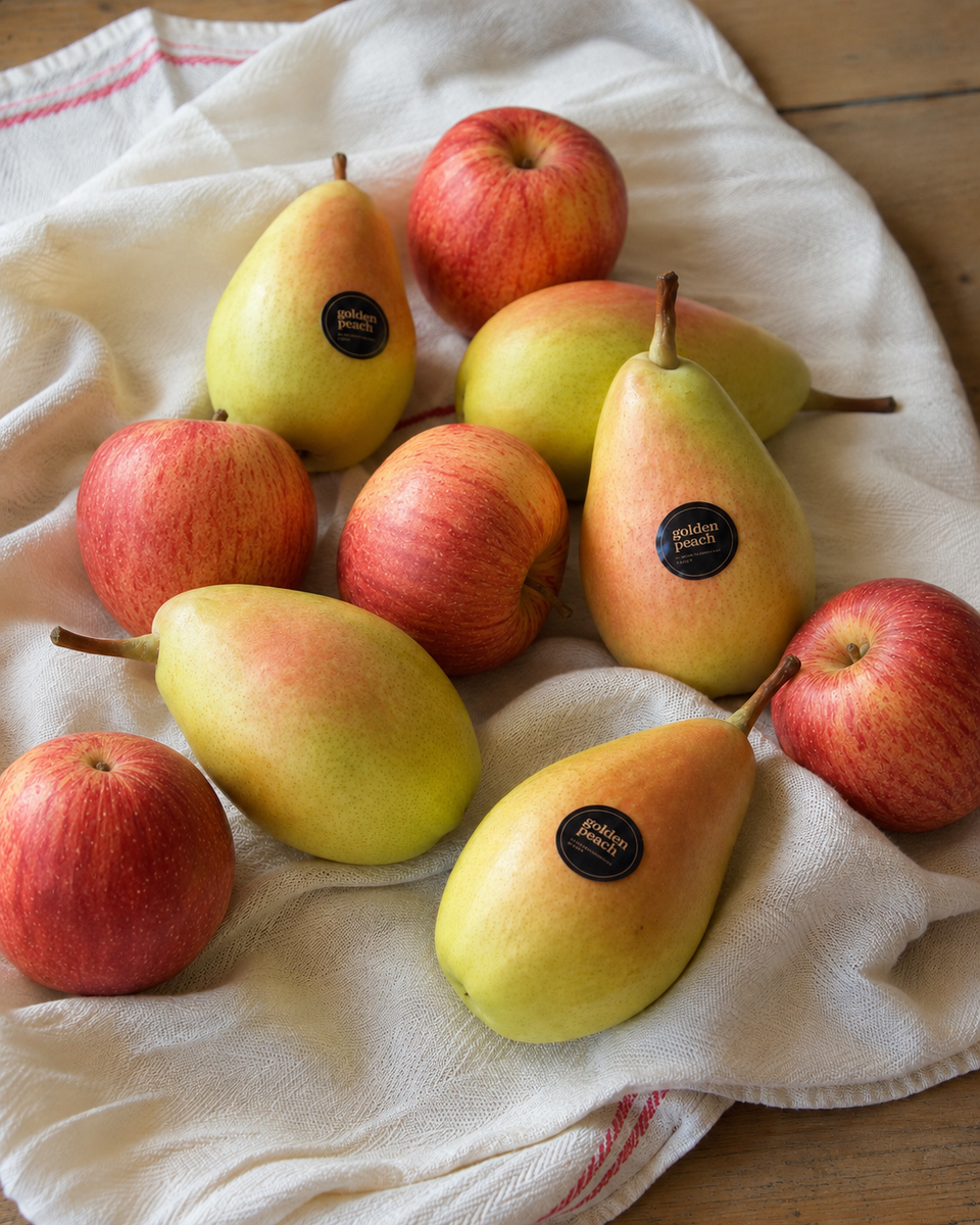 Pera Ercolini + Manzana Royal Gala
